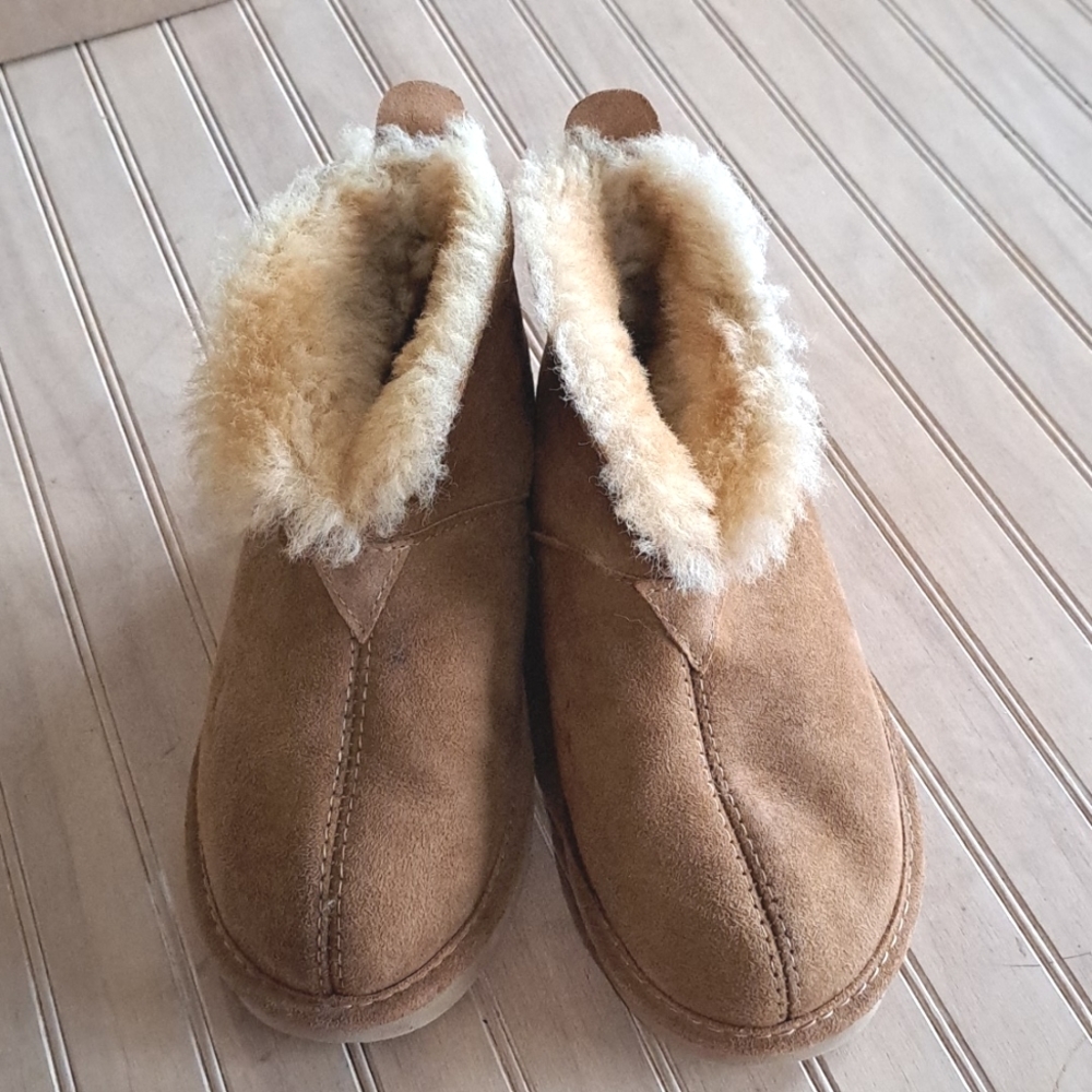 Cabela's Aquatred By Goodyear Short Ankle Winter Cozy Ugg Boots 5 Wide Leather - Picture 1 of 11
